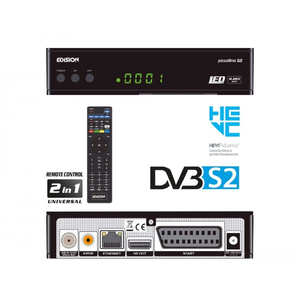 Edision Piccollino S2 Δορυφορικός δέκτης με θύρα Card Reader και δυνατότητα επιλογής DVB-S & DVB-S2